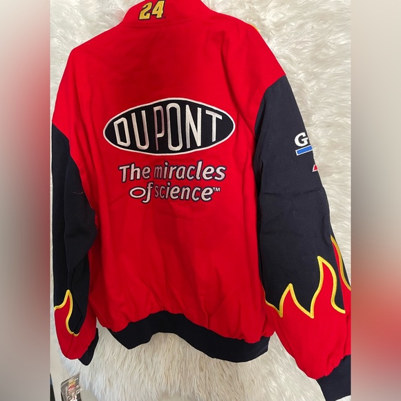 Nascar NWT Jeff Gordon Vintage DuPont Racing Flames Jacket by JH Designs-Size XL - Picture 4 of 14